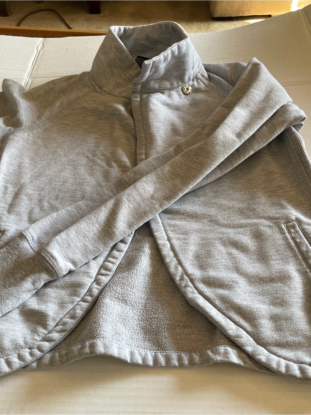 Miss Chievous Light Gray Cozy Open Front Sweatshirt